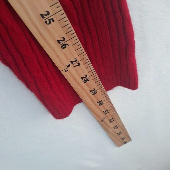 Casual Corner Annex Sweater Woman XL Red Long Sleeve Round Neck Cable Knit - Picture 6 of 9